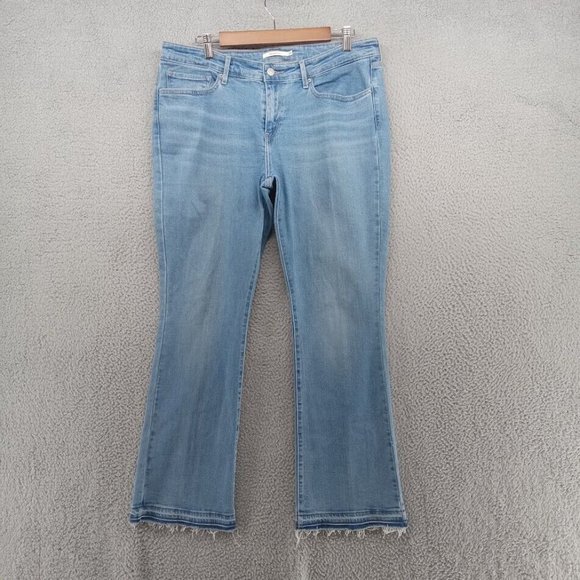 Levis Jeans Womens‎ Size 33 Blue 715 Bootcut Raw Hem Light Wash Whiskering - Picture 1 of 10